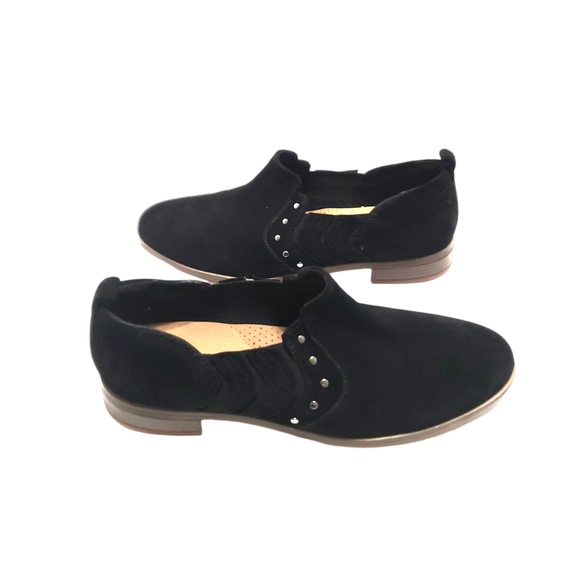 Clarks Womens Trish Bell Suede Studded Slip On Heel Booties Shoes Sz 10M - Picture 2 of 13